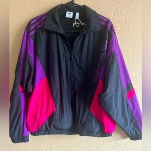 Women’s retro 80s inspired Adidas windbreaker, size L